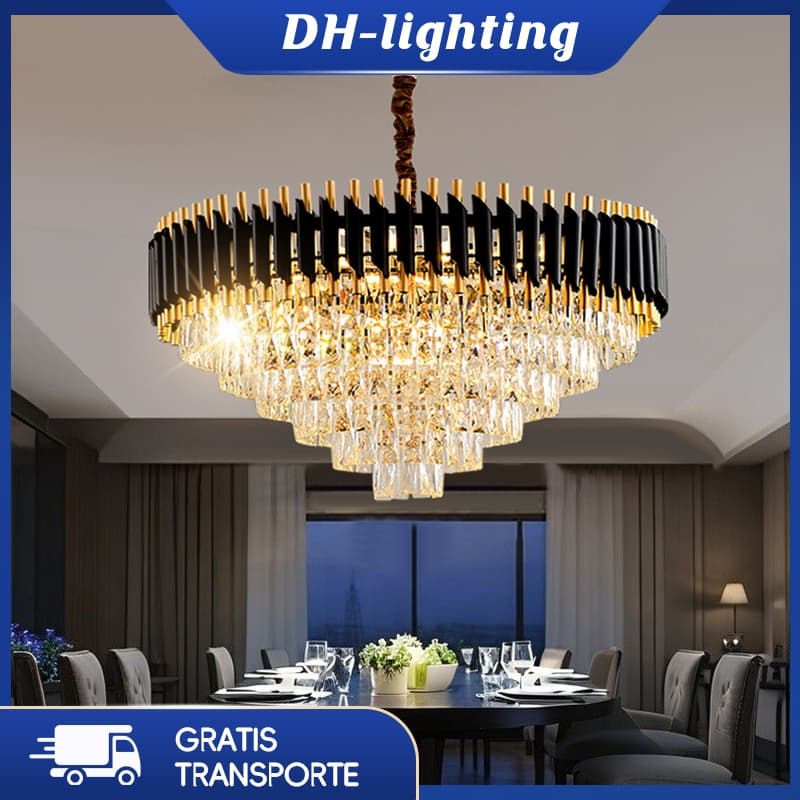 (Com Lâmpada) Sala De Estar Lustre Cristal Nordic Luxo Quarto Redonda Jantar Decorativo