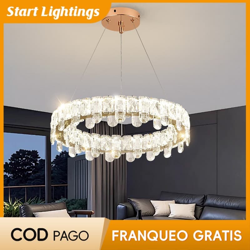 Sala De Estar Cristal Pingente Luz Luxo Moderno Simples Jantar Lâmpada LED Novo Quarto Lustre Decorativo