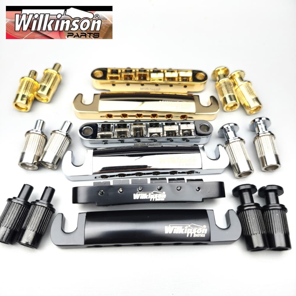 Original Wilkinson Tune-O-Matic Estilo Ponte De Guitarra Elétrica Para Lespaul LP SG WOGT1 + WOGB2 Cromo Prata Preto Our
