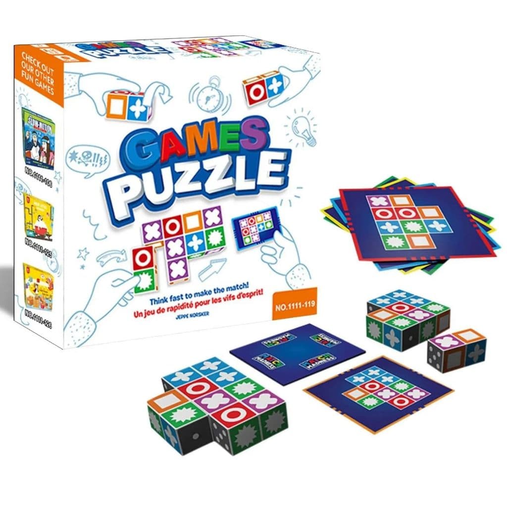 Jogo De Tabuleiro De Quebra-Cabeça De-Lite Games , Correspondência De Reconhecimento Visual De Modo Duplo Bloco Rápido P