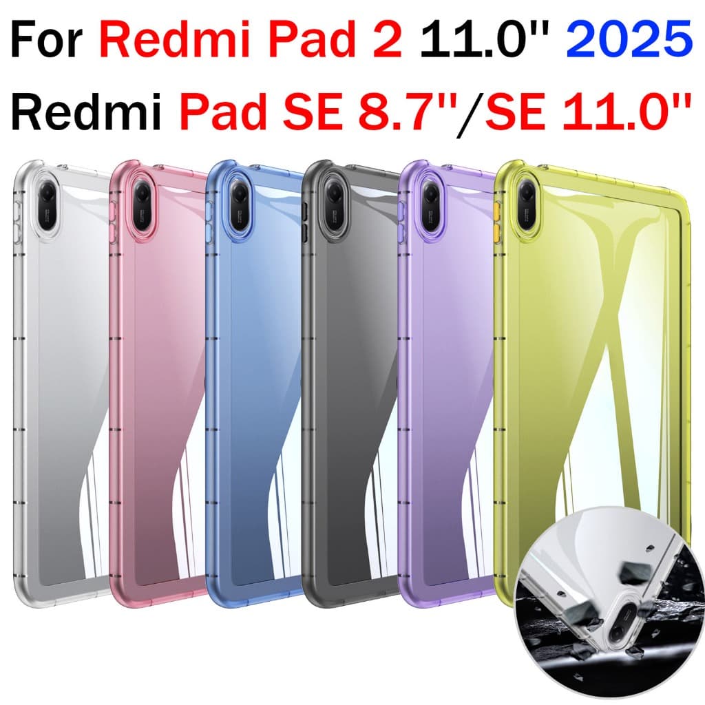 Para Xiaomi Redmi Pad 2 2025 11.0 Almofada SE 8.7 11.0 Caso Acrílico Transparente TPU Tablet Resistente A Quedas