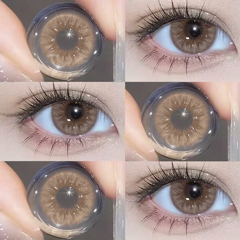 EYESHARE Lente De Contato Marrom/Rosa , 1 Par De Lentes Coloridas , Anual , Mais Vendidas , Envio Rápido Do Brasil
