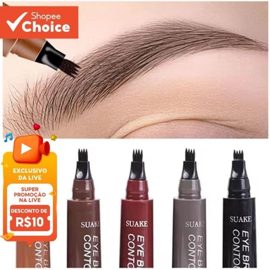 Lápis de sobrancelha multicolorido removedor fácil de maquiagem Natural à prova d'água