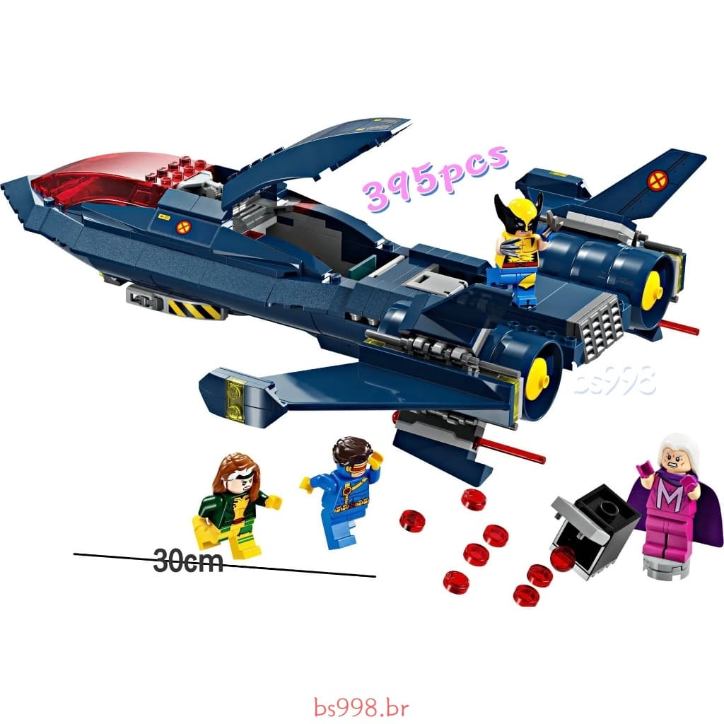 [359] Marvel X-Men Jet Building Blocks Brinquedos Educativos Compatíveis Com Presentes Lego Para Crianças