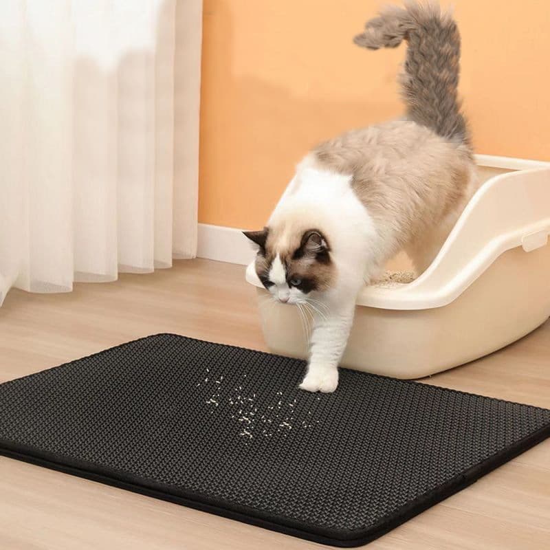 Tapete Maca Para Gato-Preto E Cinza 55 * 75cm