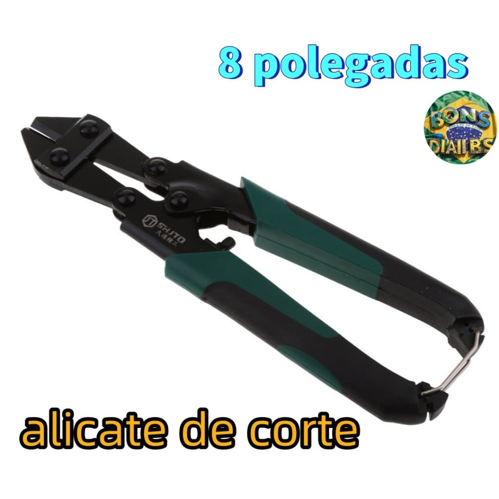 Alicate Tesoura Corta Vergalhão Cabos Aço 8 Pol Cr-V 6mm