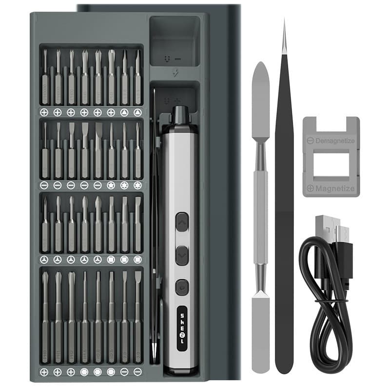 Kit Parafusadeira Elétrica de Precisão 30/64 Bits, Chave Fenda Phillips Torx Recarregável USB , doméstico e profissional