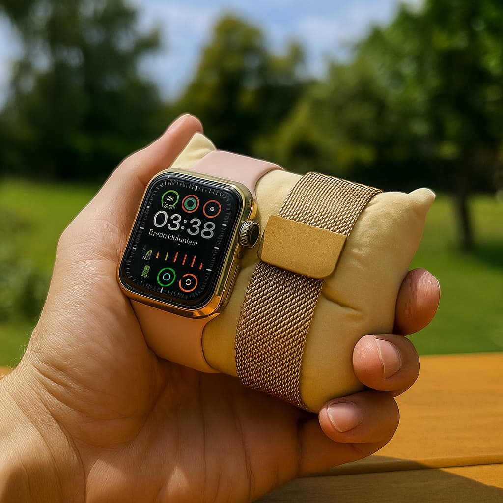 3 Em 1 Smartwatch Relógio Inteligente Presente Conjunto Masculino Chamada De Voz Feminino Para O Natal N9J5