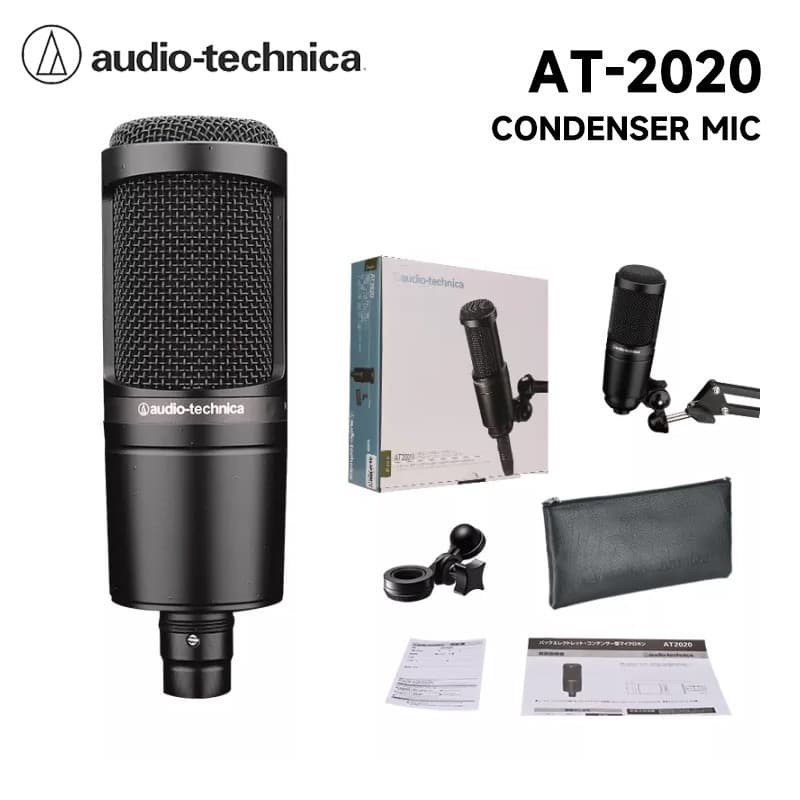 Audio Technica AT2020/AT2035 Microfone condensador profissional, equipamento de gravação de âncora de álbum de áudio Mic