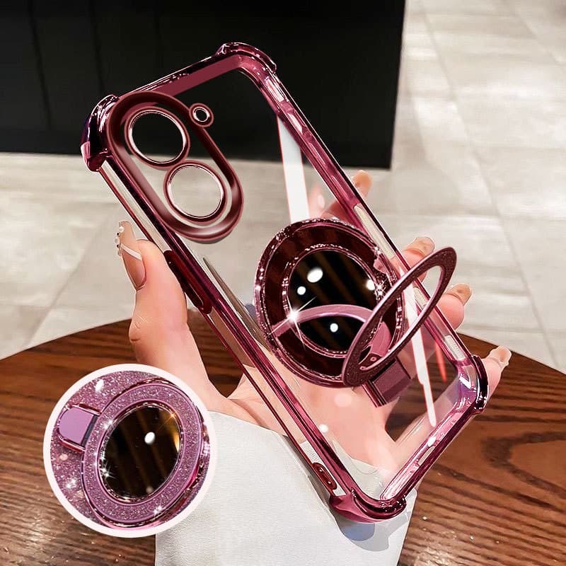 YBD Embalagem Para Redmi A7 Pro A5 Turbo 4 Xiaomi POCO F7 C71 Espelho Circular Magnético Suporte Fino Claro Caso De Tele