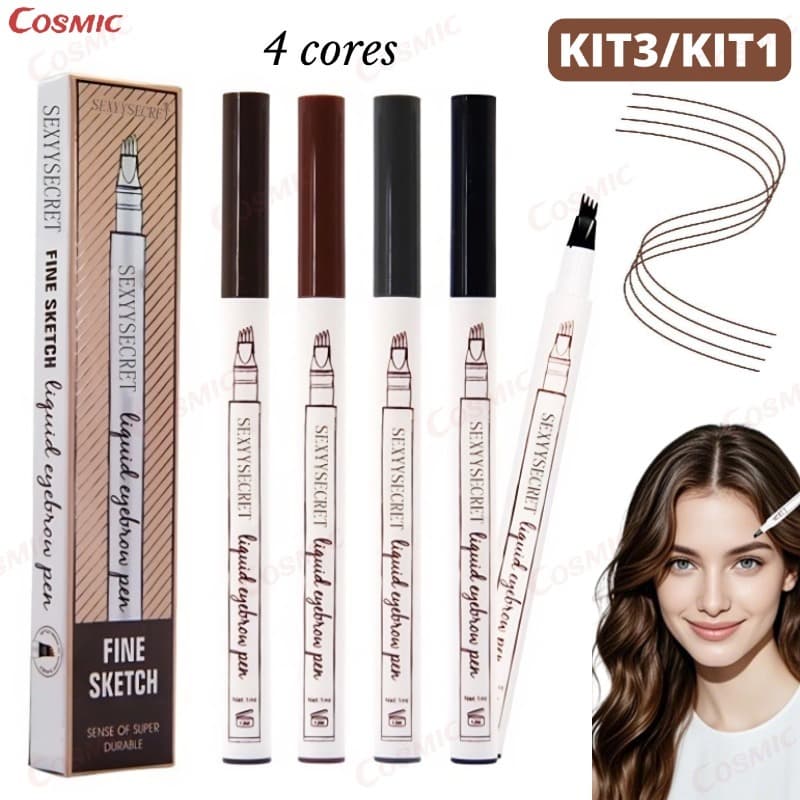 Mais vendido modelos 2026 Caneta de sobrancelha Henna Microblading Fio a Fio À Prova D'Água Lápis com 4 Pontas-CO