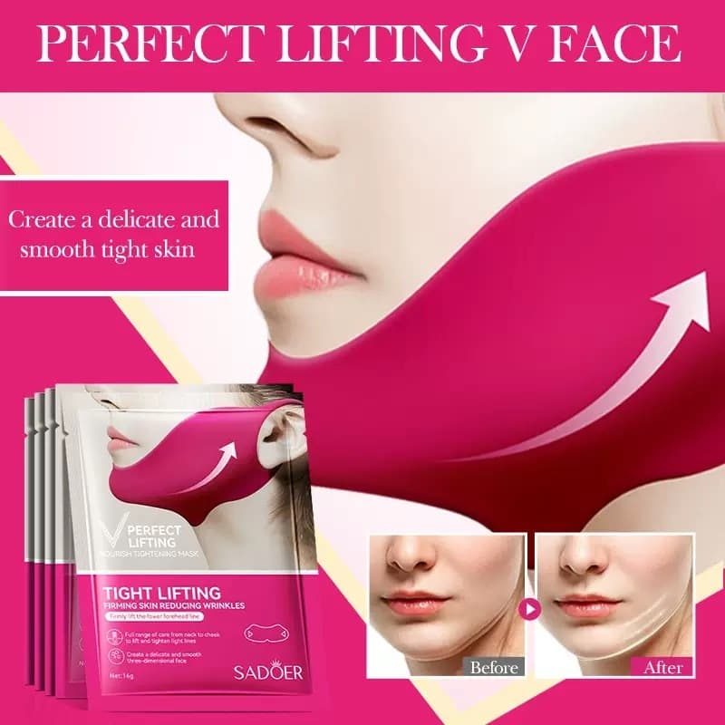 Máscara Facial De Queixo Emagrecedora Em Forma De V , Hidratante , Lifting , Firmadora , Antirrugas , Reduz A Bandagem D