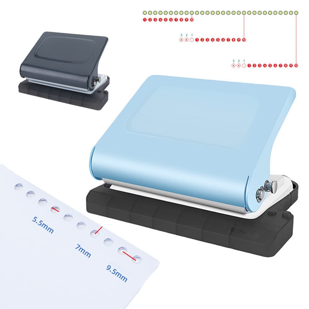 Furador De Papel Com 10 Furos Ferramenta Portátil Para Furar Documentos E Encadernação