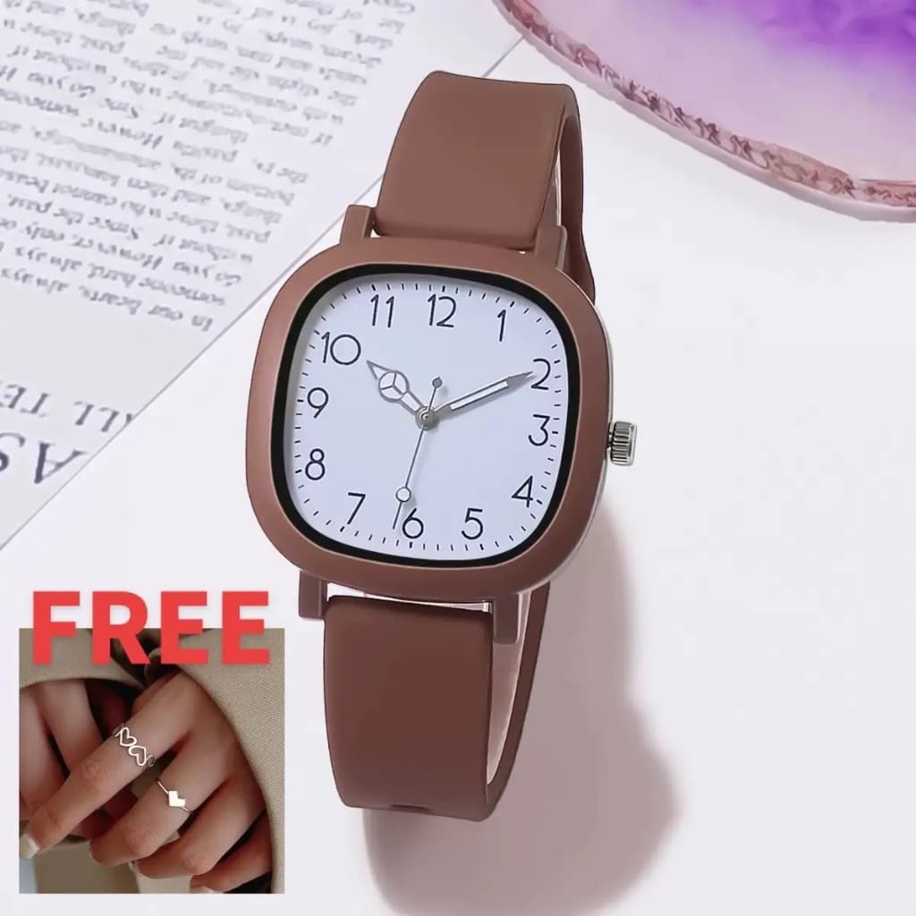 Relógio Quadrado Estilo Coreano Feminino Ponteiro Luminoso De Escala Digital Moda Esporte