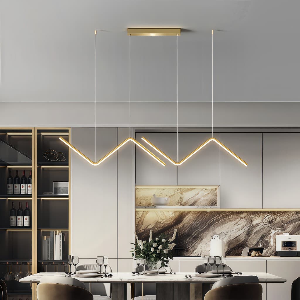 Luminária Pendente Ouro Duplo Minimalista Led Clean Raio 3 Cores Bivolt