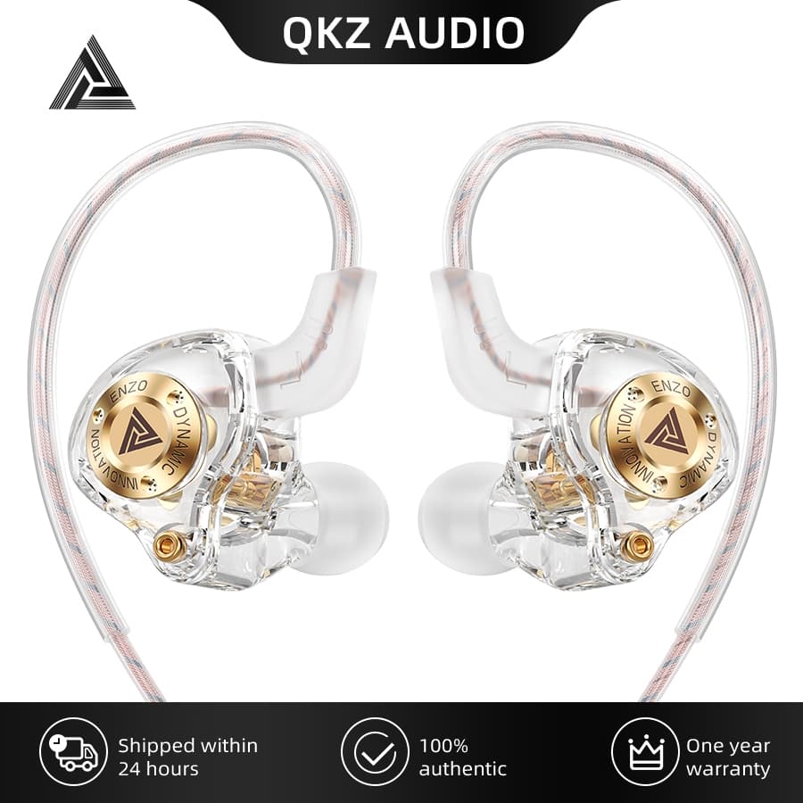 Fones de ouvido genuínos QKZ ENZO Hi-Fi Stage Music com microfone