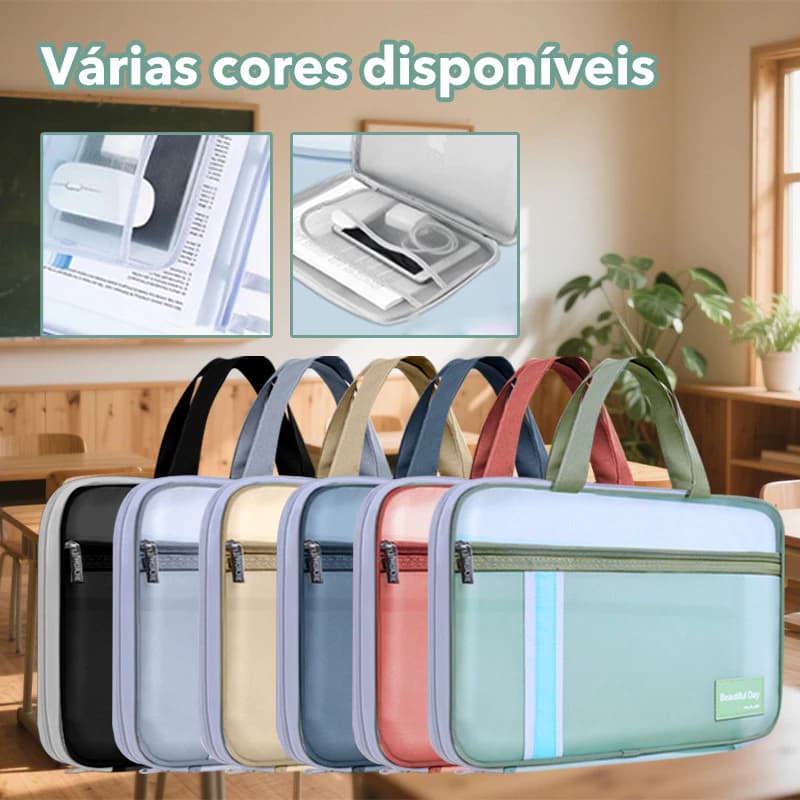 Bolsa para armazenamento de documentos escolares, bolsa para provas de grande capacidade, material de malha transparente