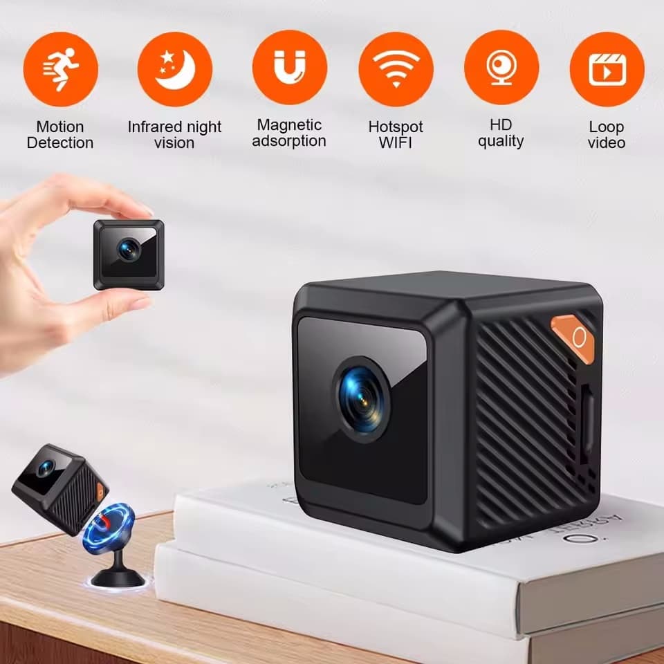 Mini Câmera WiFi Sem Fio W02 De Alta Definição 1080P Monitor De Visão Noturna E Câmeras IP Para Monitoramento De Seguran