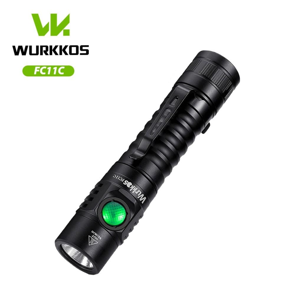 Wurkkos FC11C 6 Modos Poderosos 1200lm Maior CRI 18650 Bateria Li-lon Lanterna LED Traseira Magnética