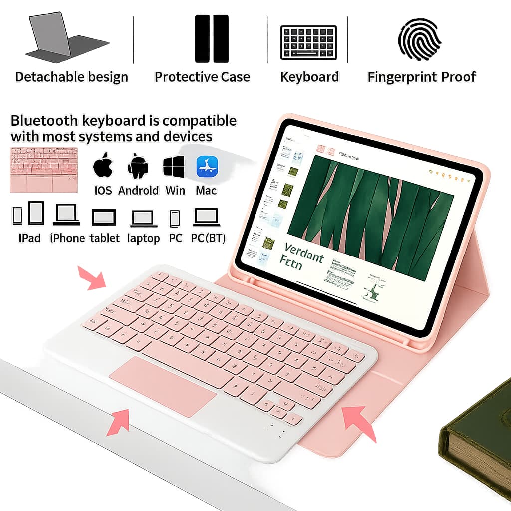 Capa Protetora Para Tablet Samsung S7 /S8/S9/S9FE/S10FE (10.9/11 Polegadas) Com Teclado Bluetooth Magnético Removível