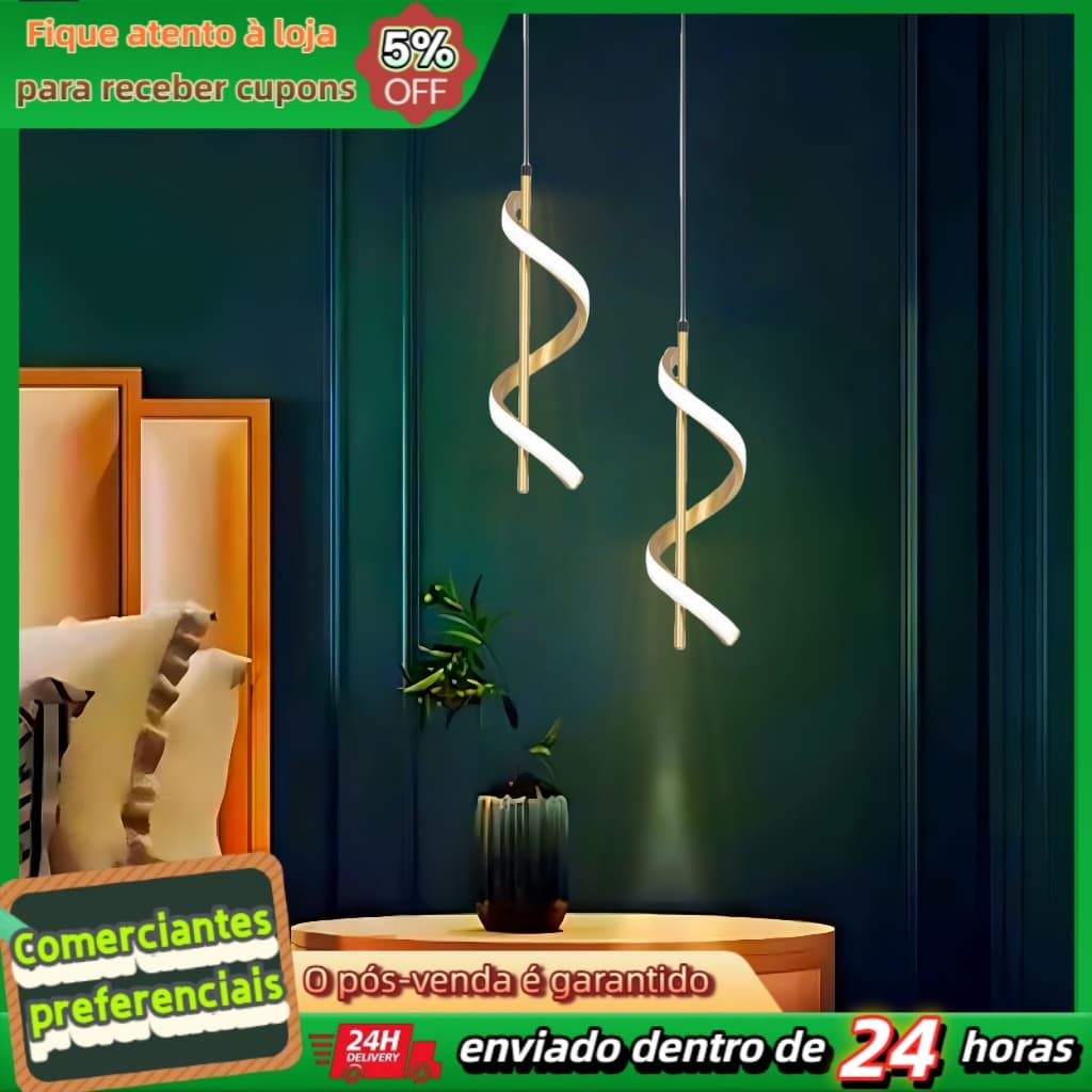 Luminária De Teto Pendente Led Moderna Lustre para Corredor Sala Quarto Moderna