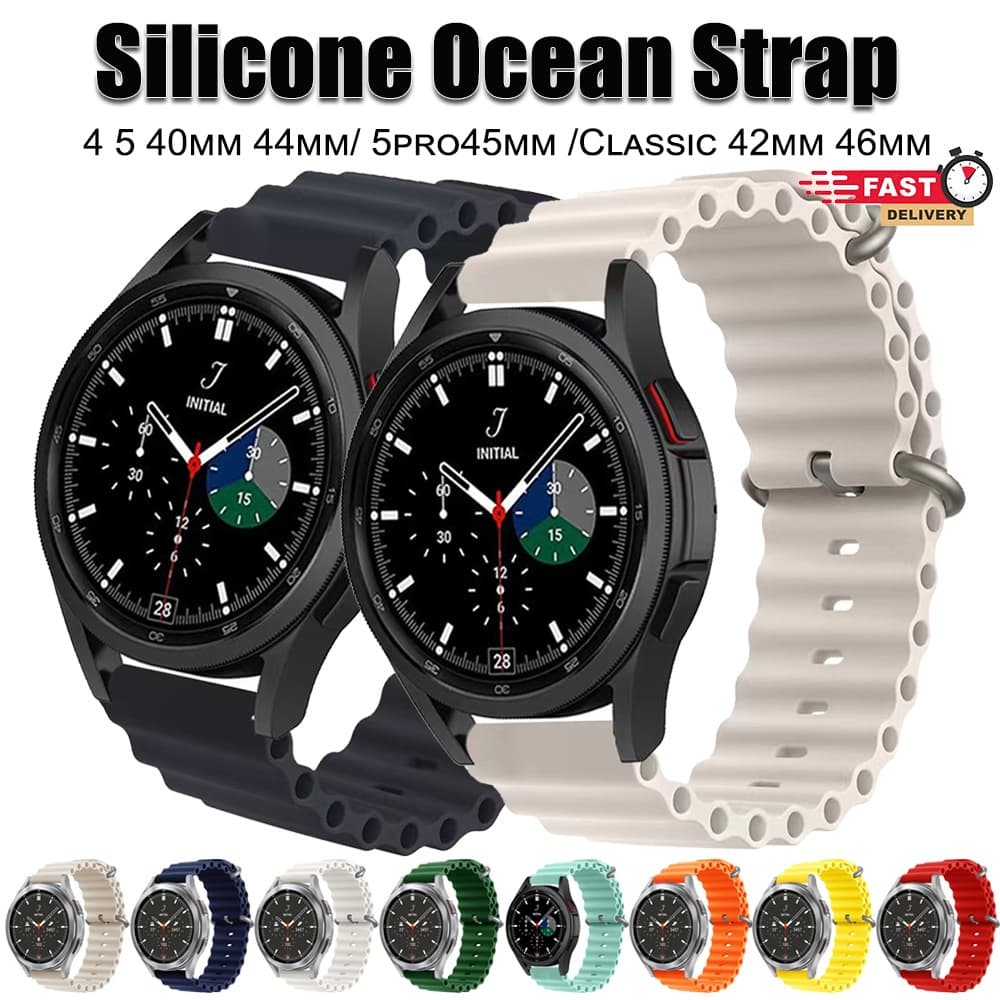 Pulseira De 20mm Para Samsung Galaxy Watch 7 6 4 Clássico/5-Pro-3/active 2/Gear S3 Silicone Oceano Huawe GT2/3 pr 22mm 2