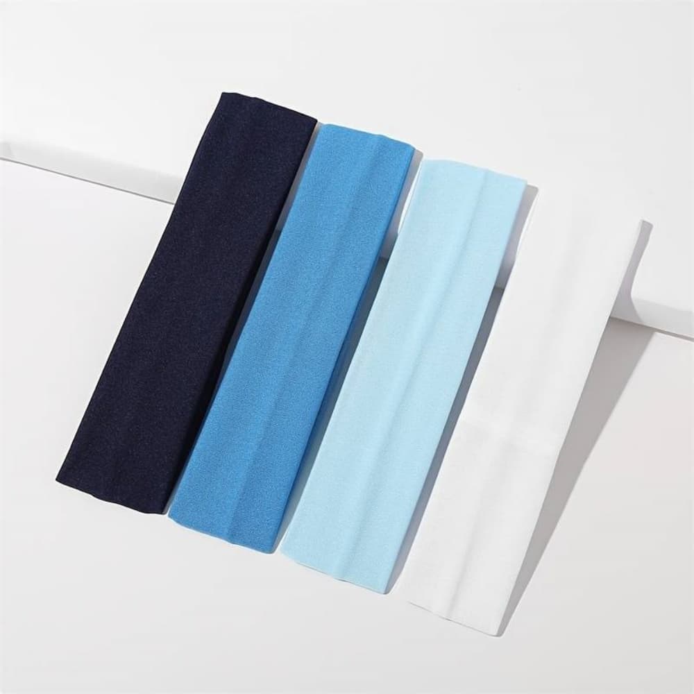 Kit Faixa De Cabelo Headband Elástico Tiara Esportes Ginástica Academia Esportiva Testeira (Série Azul)