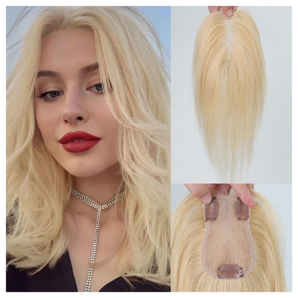 Artigo decorativo Topo Topper  7cm X 11cm Crochê À Mão Cheia 613 # Topper De Cabelo Humano Para Mulheres Desbaste/Moda