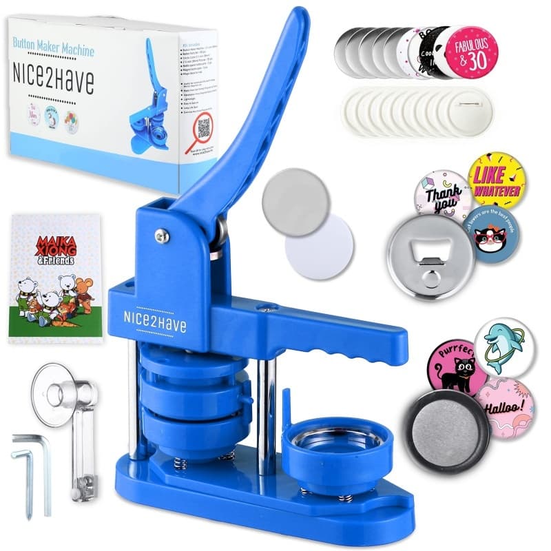 Kit Máquina de Botton 5,8 cm com 100 Unidades – Cortador, Matriz e Acessórios