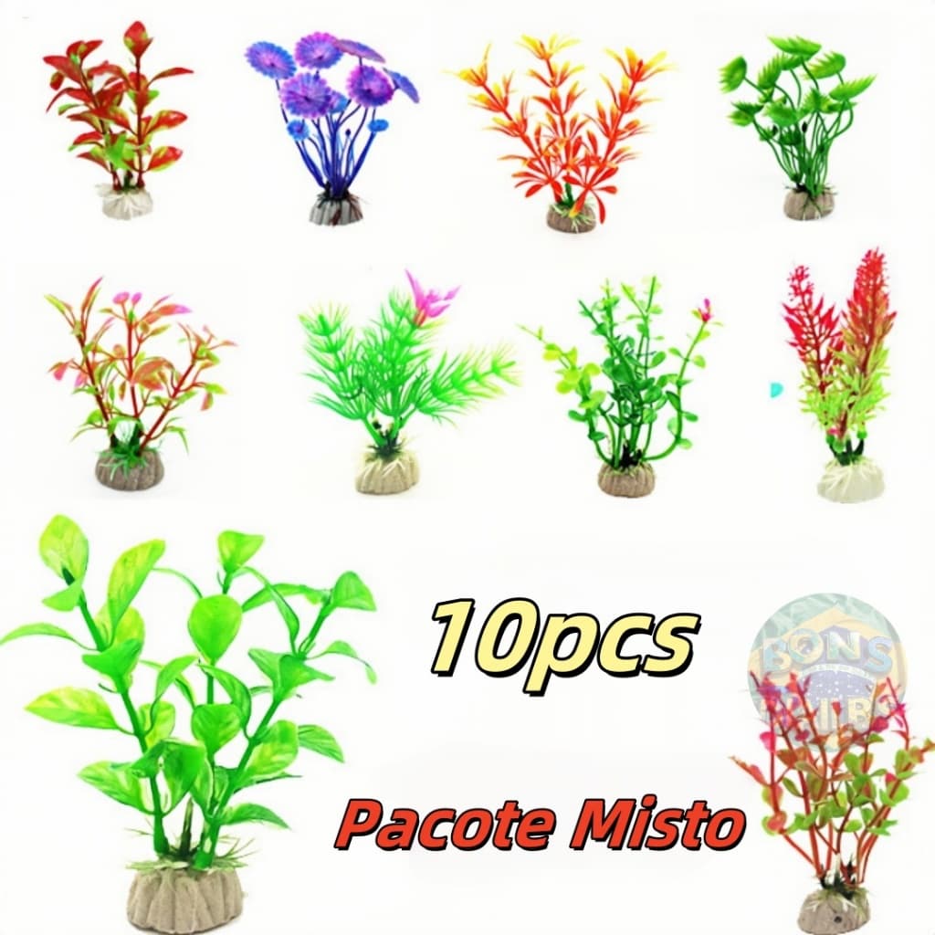 10 Planta Artificial decoração para aquário