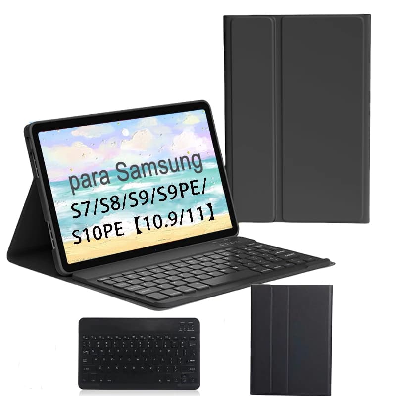 Adequado para Samsung Galaxy S7/S8/S9/S9PE/S10PE [10.9/11] Capa protetora para Tablet PC, equipada com teclado quadrado