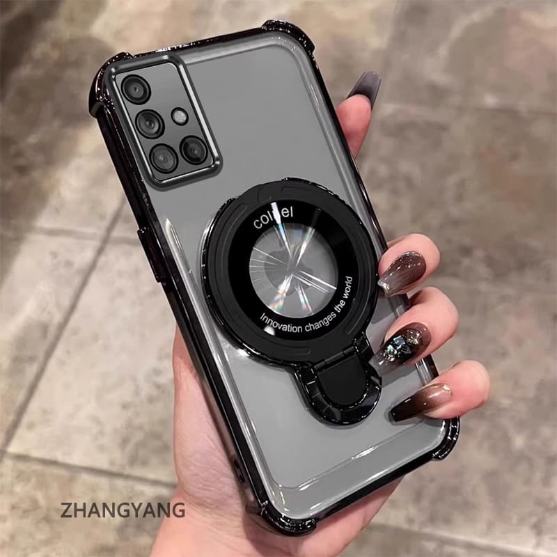 Capa Para Samsung A51 4G Galvanizada Estética Resistente A Choques De Telefone Suporte Funcional Em Forma De U Com Novo