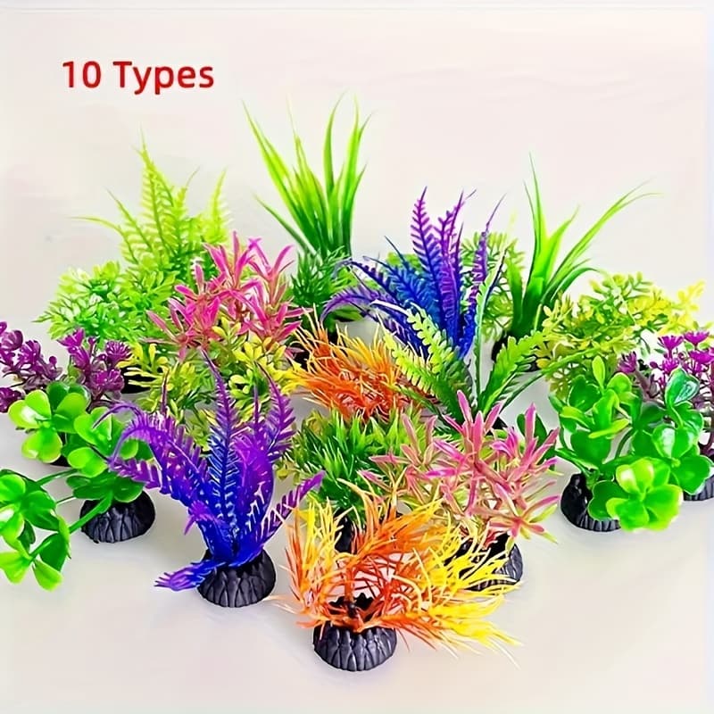 10 PCS Planta Artificial decoração para aquário mini Livre de BPA Ecologicamente correto damai111.br