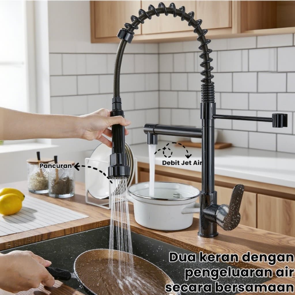 Torneira De Cozinha GourmetCom Extensor De Spray Tubo De Água Flexível Superior Para Ajuste 360°