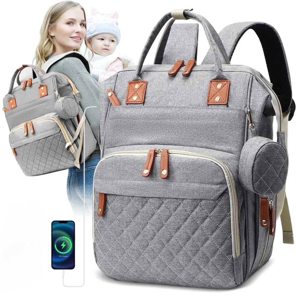 Mochila Original À Prova D'água Para Maternidade Com Porta-Garrafas E Fraldas Meninas Meninos