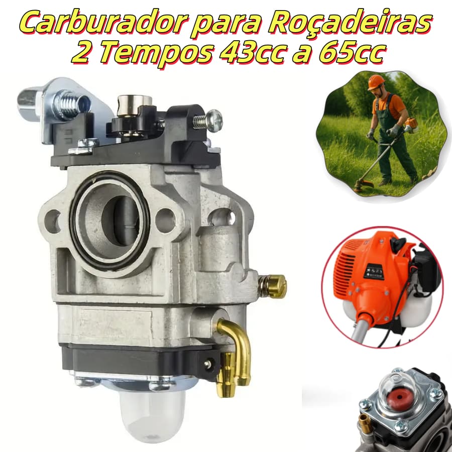 Carburador 2 Tempos para Roçadeira Toyama 43cc a 65cc