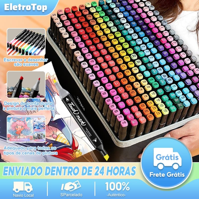 36/60Cores Caneta Marcadora De Ponta Dupla Conjunto De Canetas canetas coloridas kit 60 cores