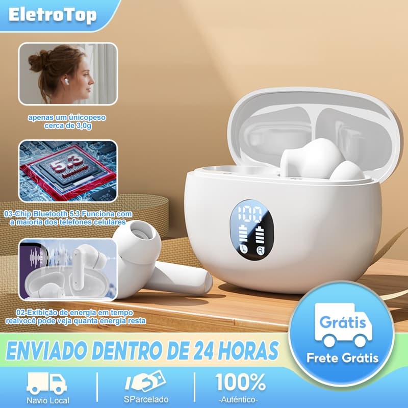 Fone De Ouvido Bluetooth Sem Fio TWS Binaural Com Efeito Esportivo Design Pendurado Na Orelha