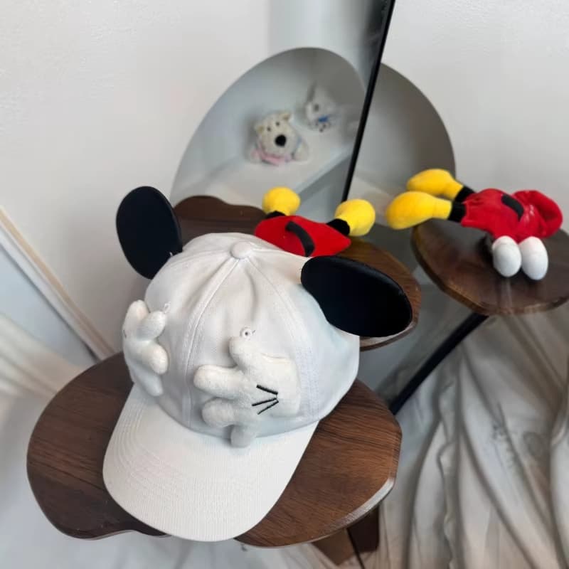 Disney Novo Mickey Mouse Boné De Beisebol Bonito Pequena Palma Boneca Proteção Solar Pico Kawaii Dos Desenhos Animados O