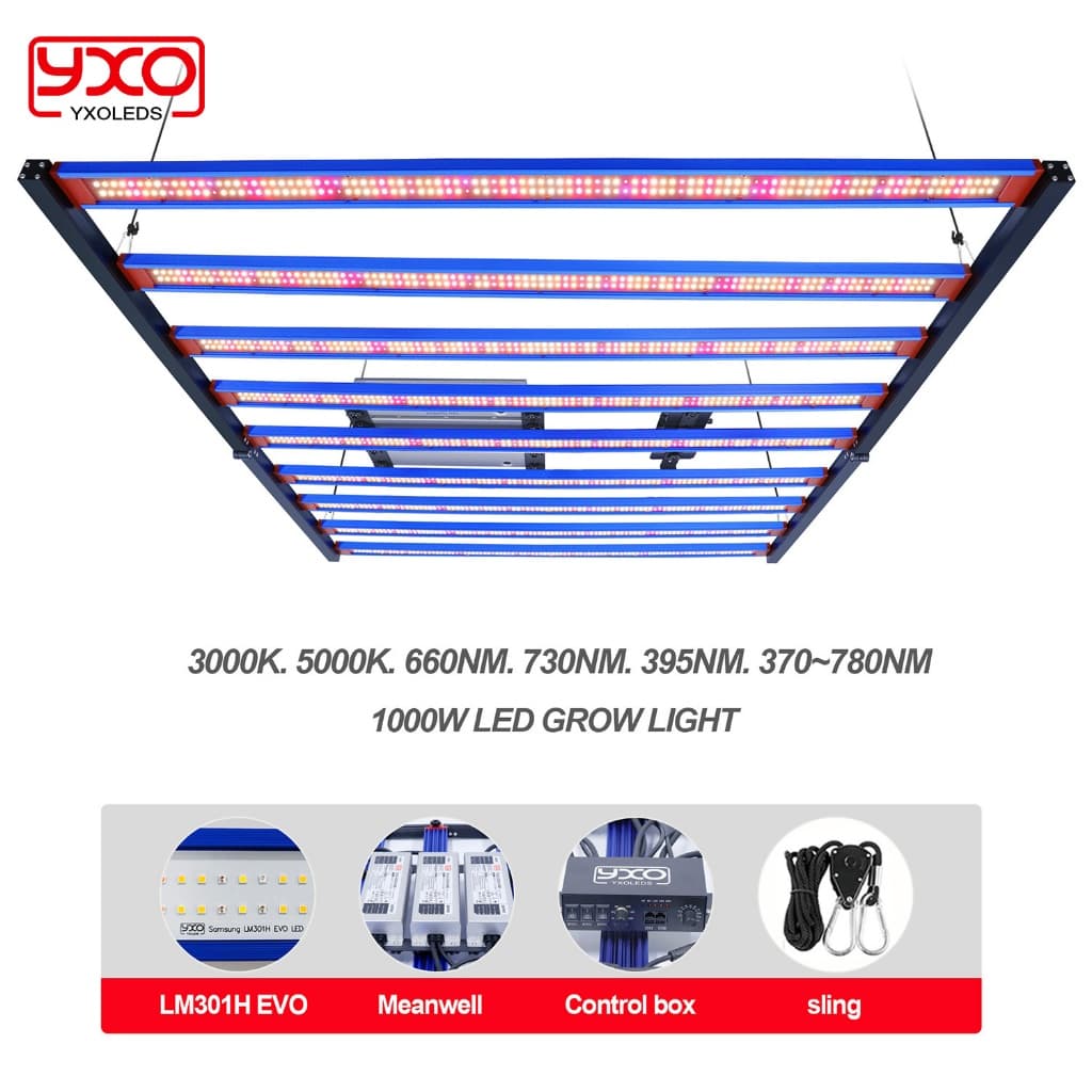 Espectro Completo 1000W SamsungLM301H EVO Meanwell Regulável UV IR LED Luz De Crescimento De Plantas