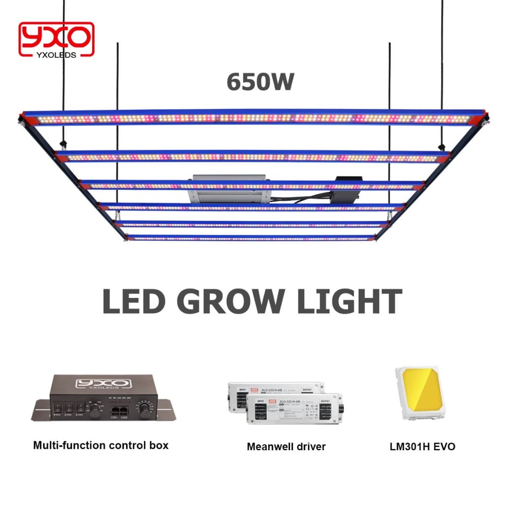 650W SamsungLM301H EVO Meanwell driver Full Spectrum LED Grow light Bar Para Plantas Na Estufa