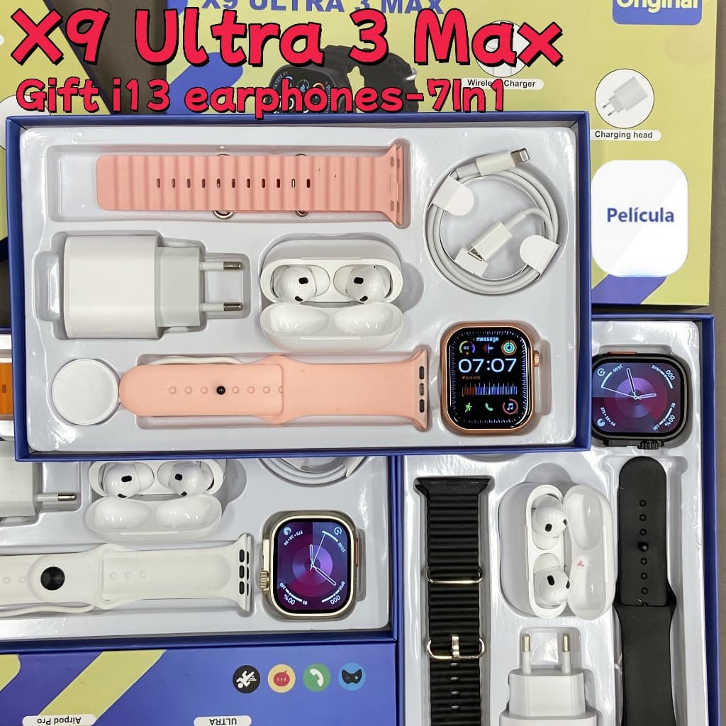 🎧Novo T800 Ultra-7In1🎧/X9 Ultra3 Venda Quentesistema Duplo Conexão Bluetooth + Carregamento Magnético De Alta Potência