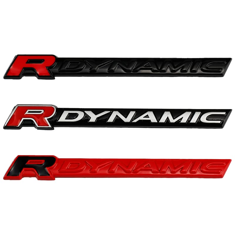 Land Rover3d Metal Car R DYNAMIC Logo Side Fender Tronco Emblema Decalques Adesivo Para Rover Velolar Sport Discovery Ev
