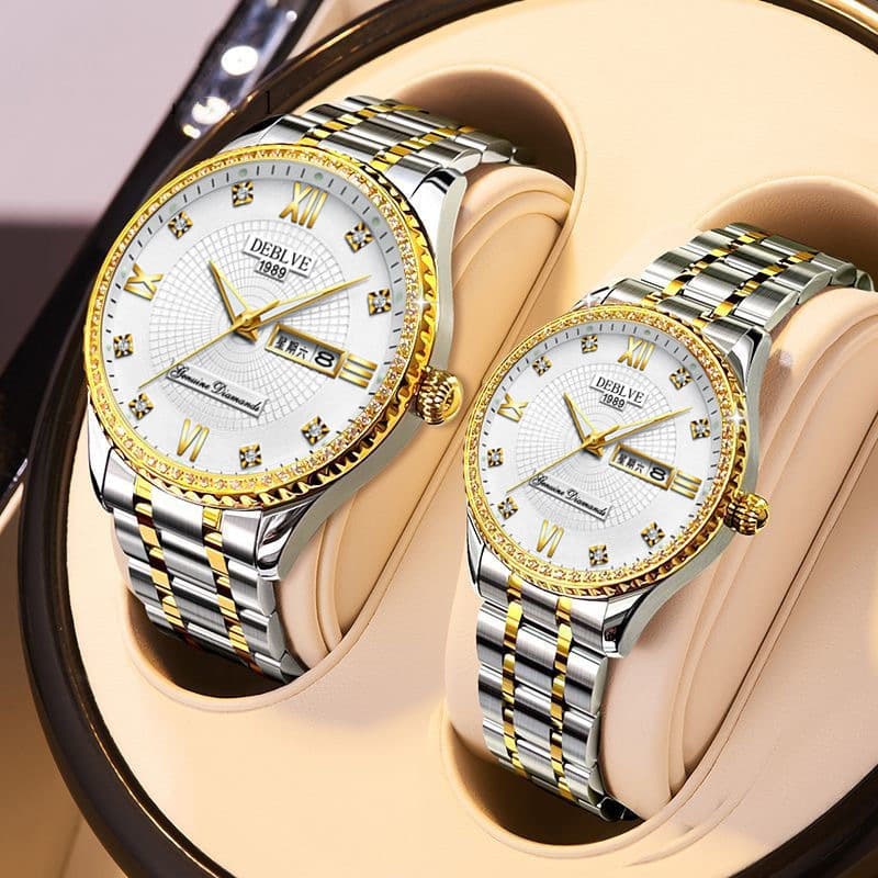 Casal Relógio Para Homem/Mulher À Prova Dwaterproof Água Coreano Moda Original De Aço Inoxidável Requintado High-End Lux