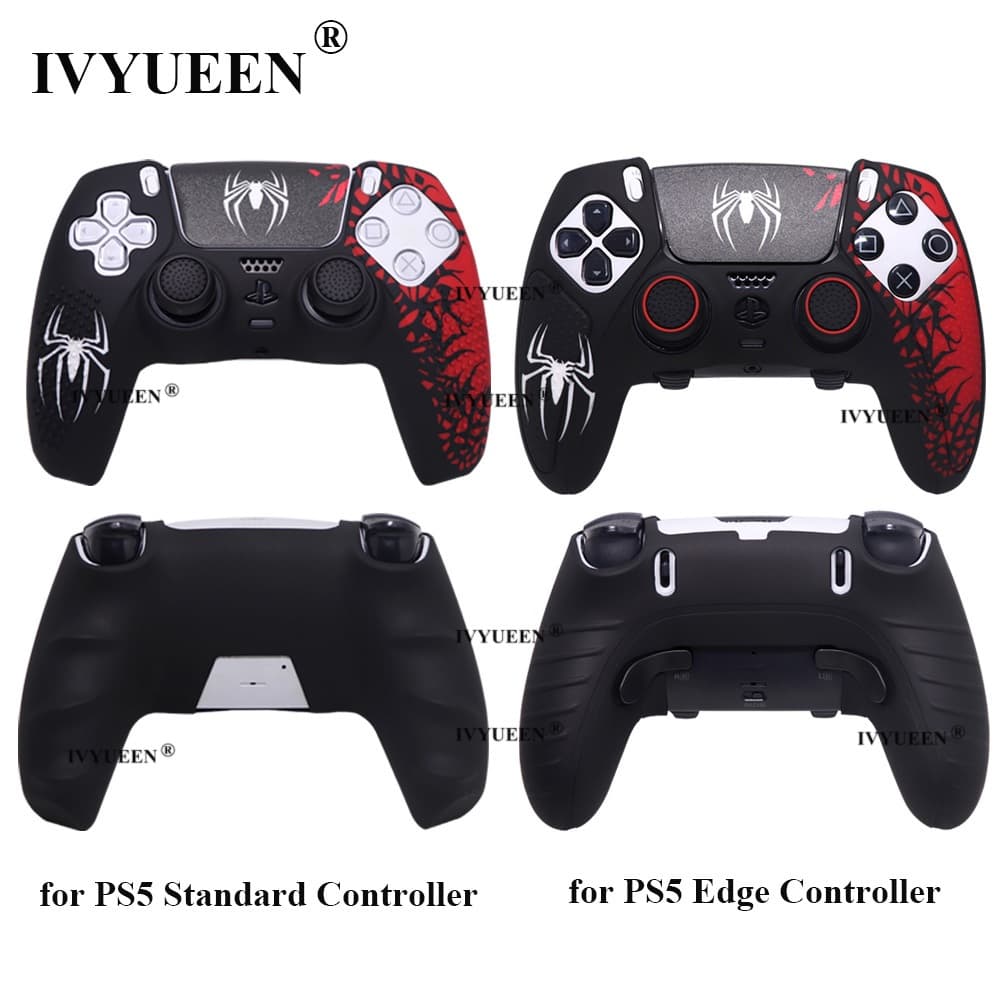 IVYUEEN Pele De Silicone Para PlayStation 5 PS5 Edge DualSense Controlador Aranha Capa Protetora Touch Pad Adesivo