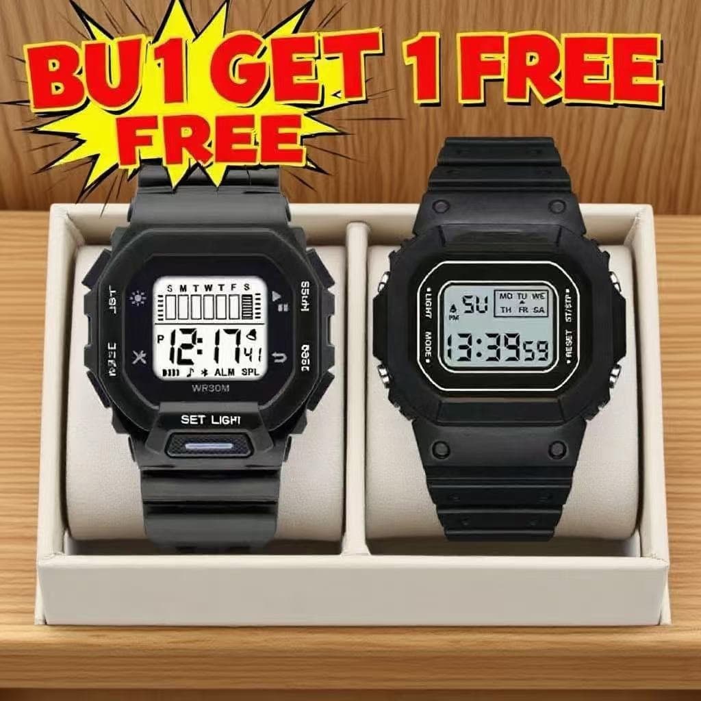Relógio Original Para Homens À Prova D'água Compre 1 Leve 1 Display Digital Eletrônico Alarme Cronógrafo Masculino LED N