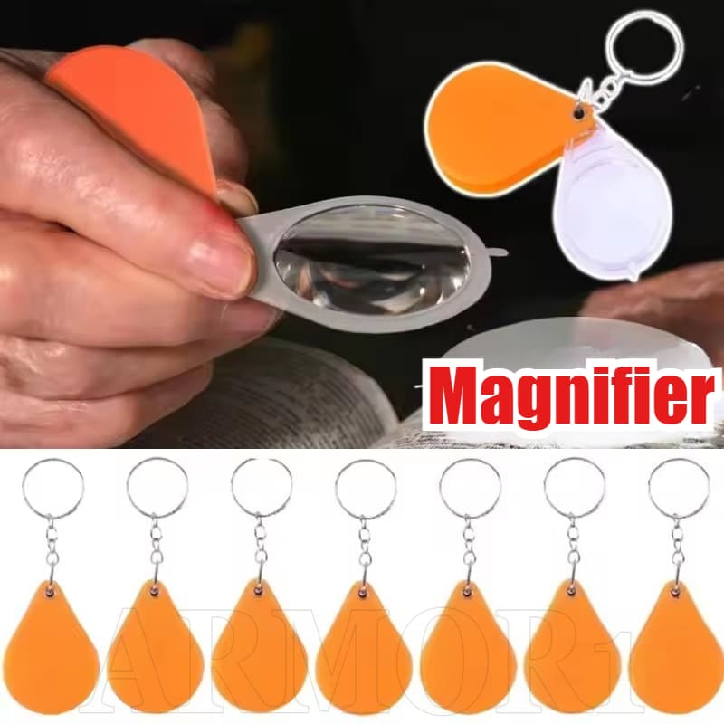 Porta-Chaves Mini Com Lupa 10X Pingentes De Decoração Lente De Vidro Portátil Para Chaveiro De Carro, Bolsas De Plástico