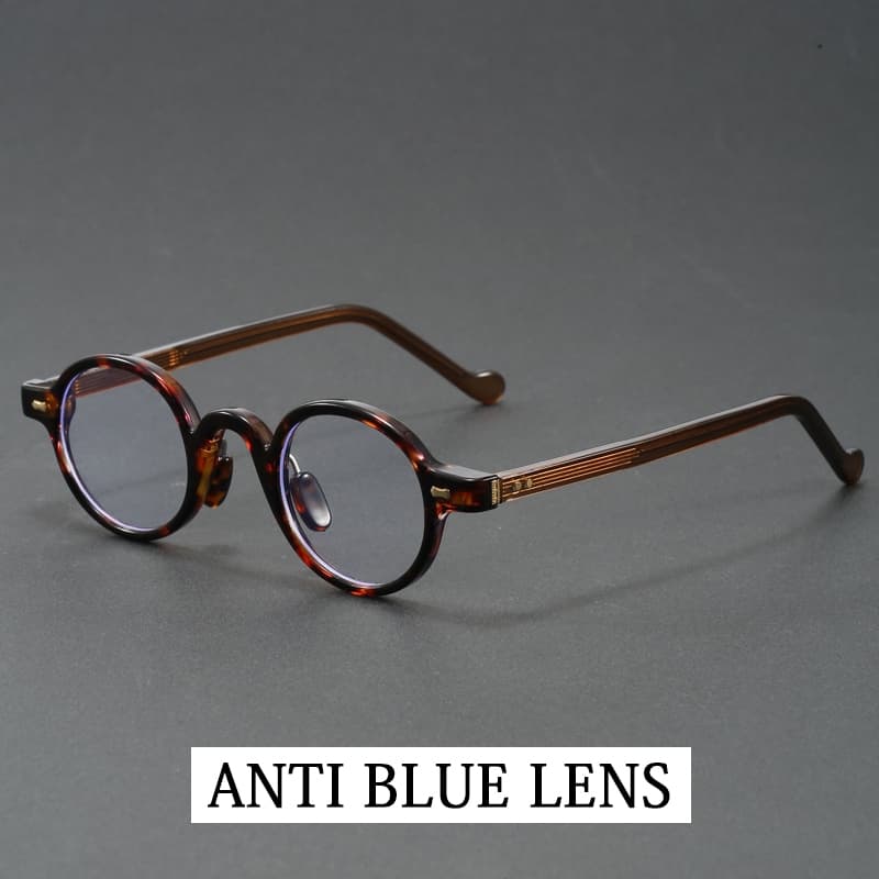 Simples Versátil Óculos Quadro Das Mulheres Dos Homens Ultraleve Pequeno Redondo Rebite Anti Luz Azul Lente Transparente
