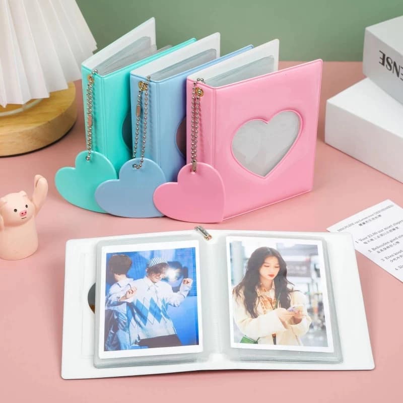 Álbum De Fotos Oco Amor Coração Capa Photocard Titular Instax Mini Para Cartões Coletar Livro