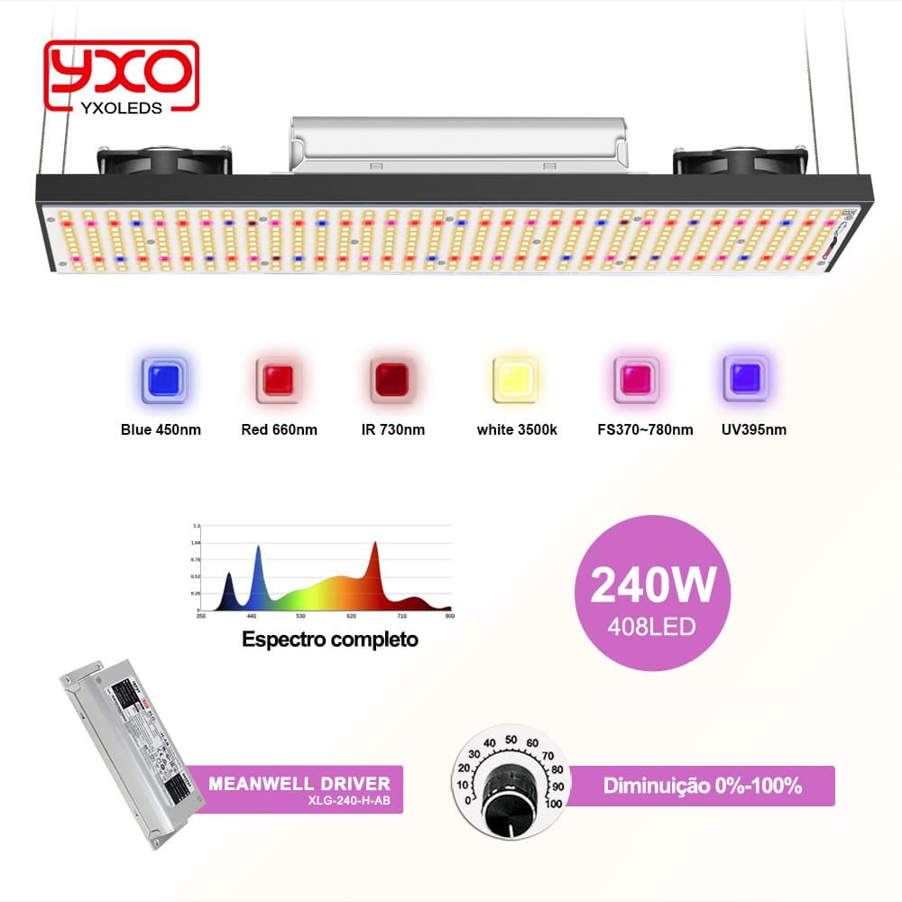 SamsungLM301H 240W LED Cresce A Luz Meanwell driver Regular Full Spectrum Growth Phyto Lamp